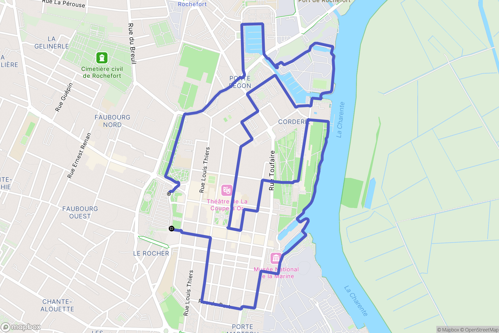 Rochefort : carte du parcours de randonnée - France