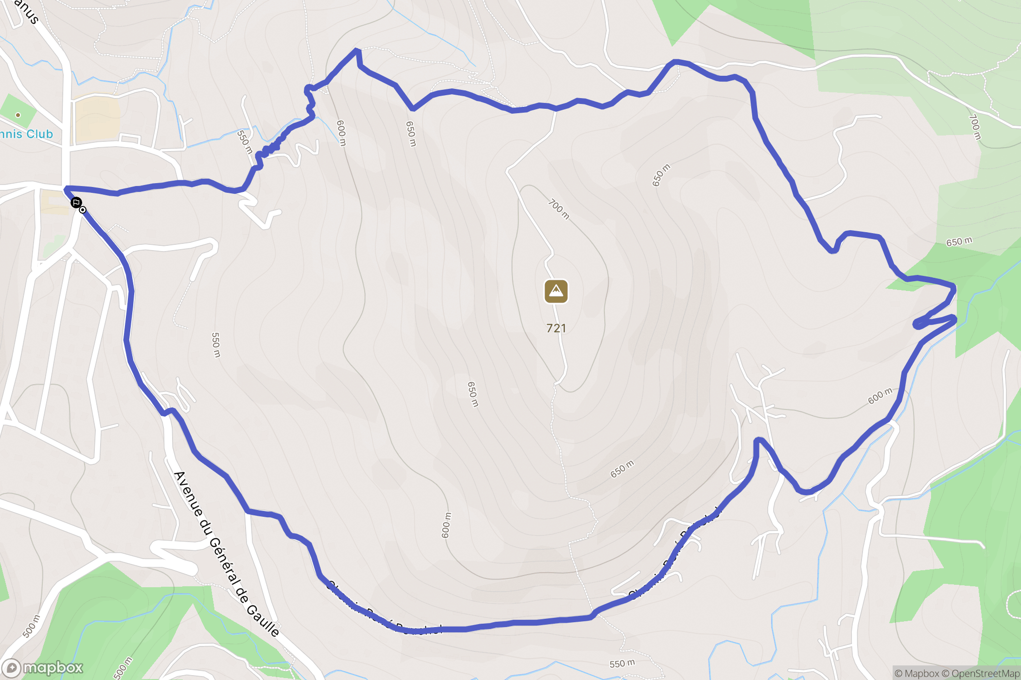 Levens : carte du parcours de randonnée - France