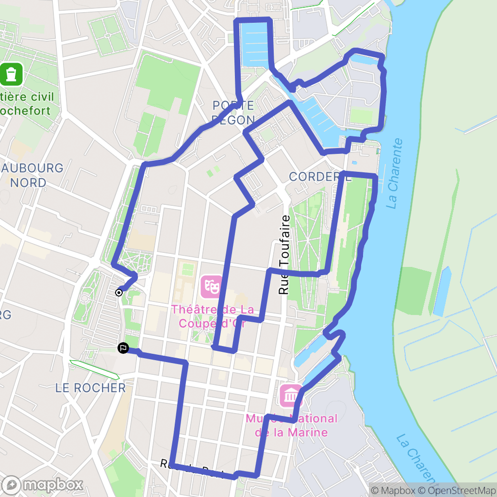 Rochefort : carte du parcours de randonnée - France