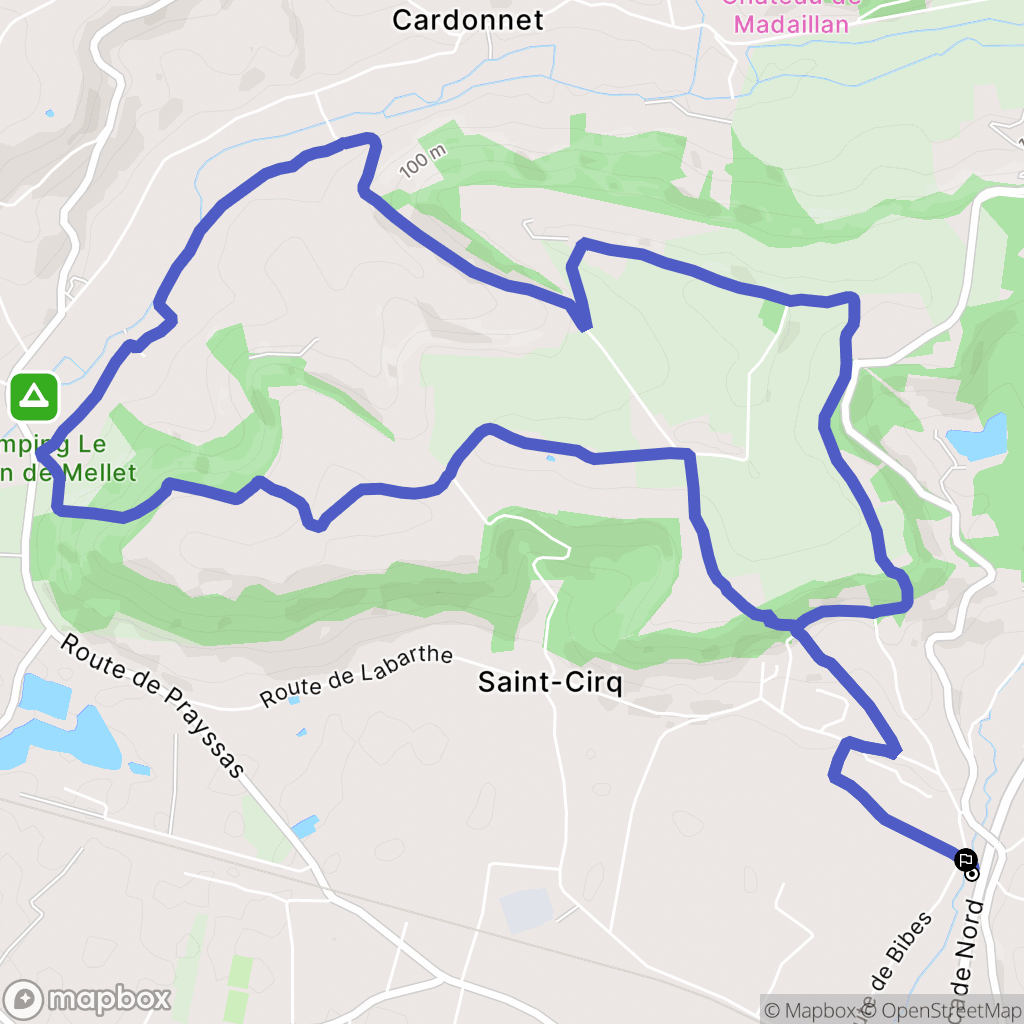 Colayrac-Saint-Cirq : carte du parcours de randonnée - France