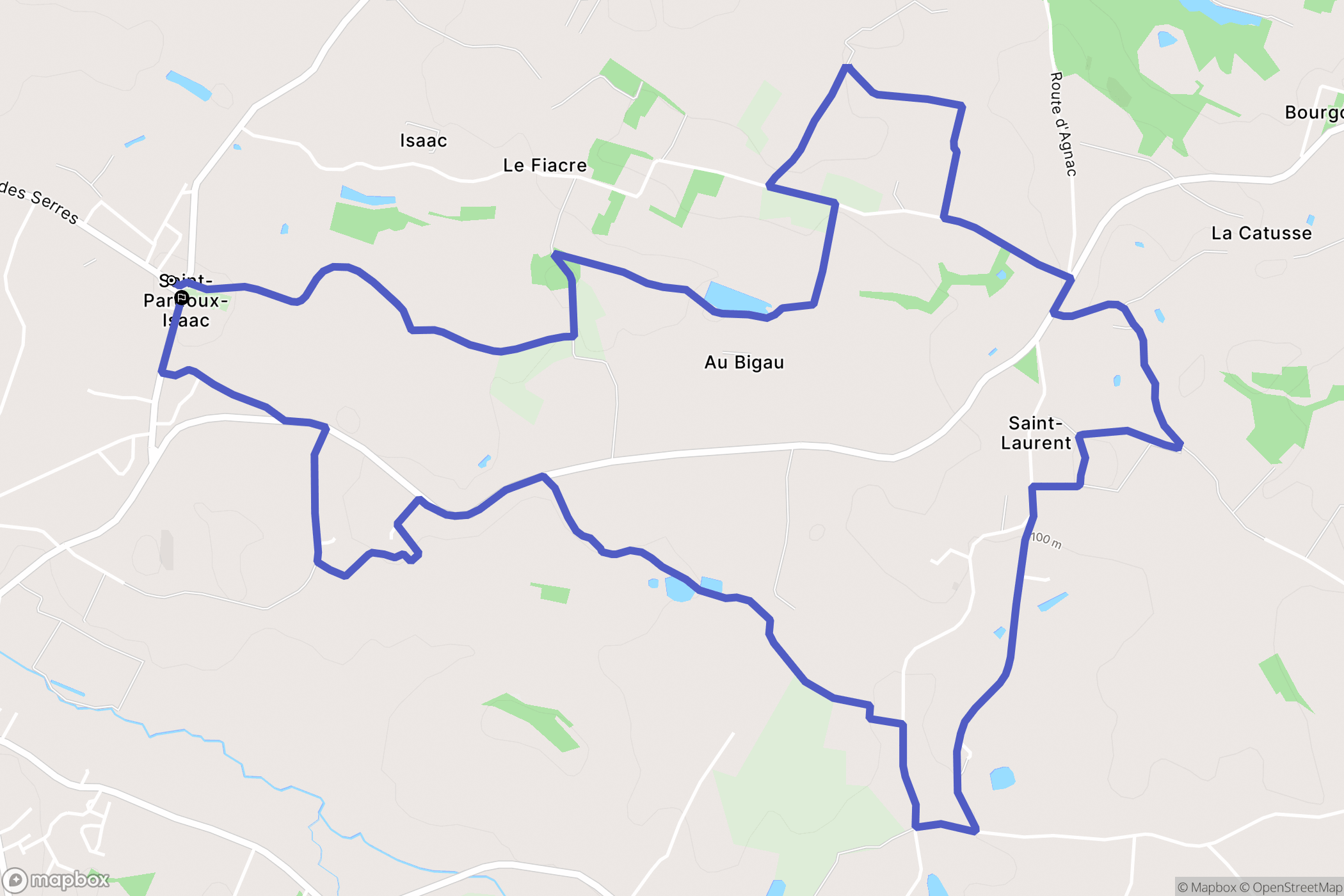 Saint-Pardoux-Isaac : carte du parcours de randonnée - France