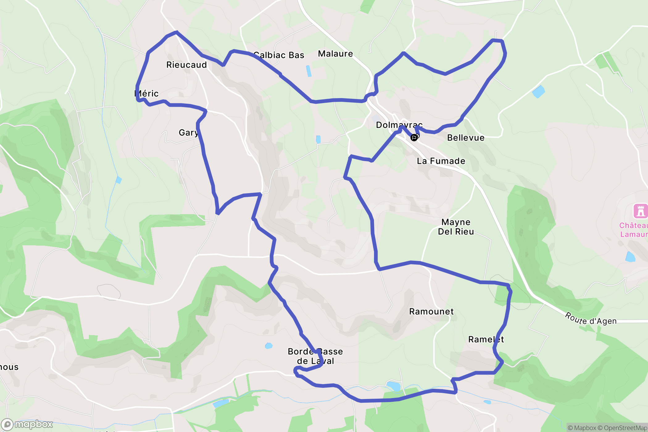 Dolmayrac : carte du parcours de randonnée - France