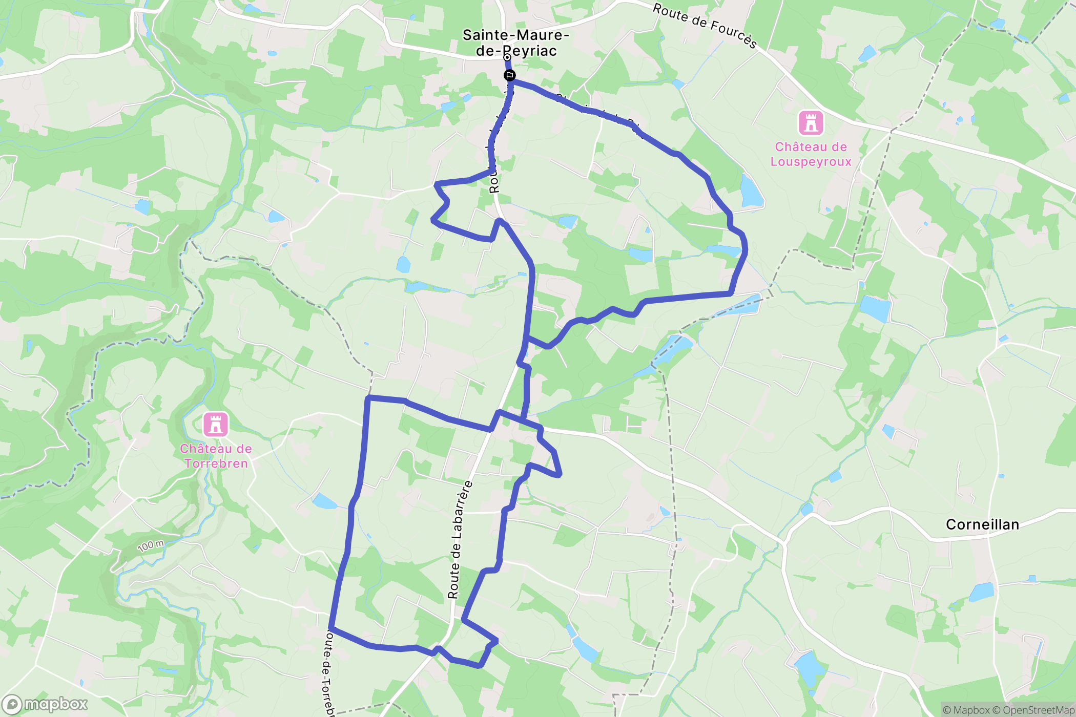 Sainte-Maure-de-Peyriac : carte du parcours de randonnée - France