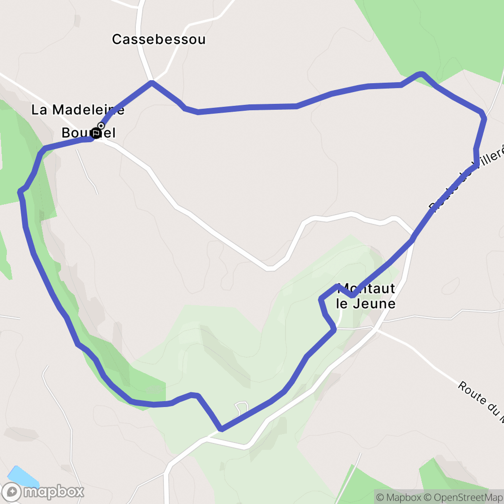 Bournel : carte du parcours de randonnée - France