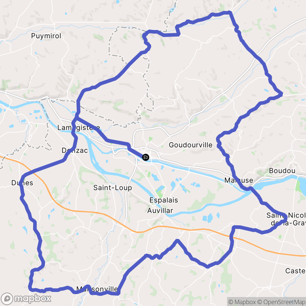Valence-d'Agen : carte du parcours de randonnée - France