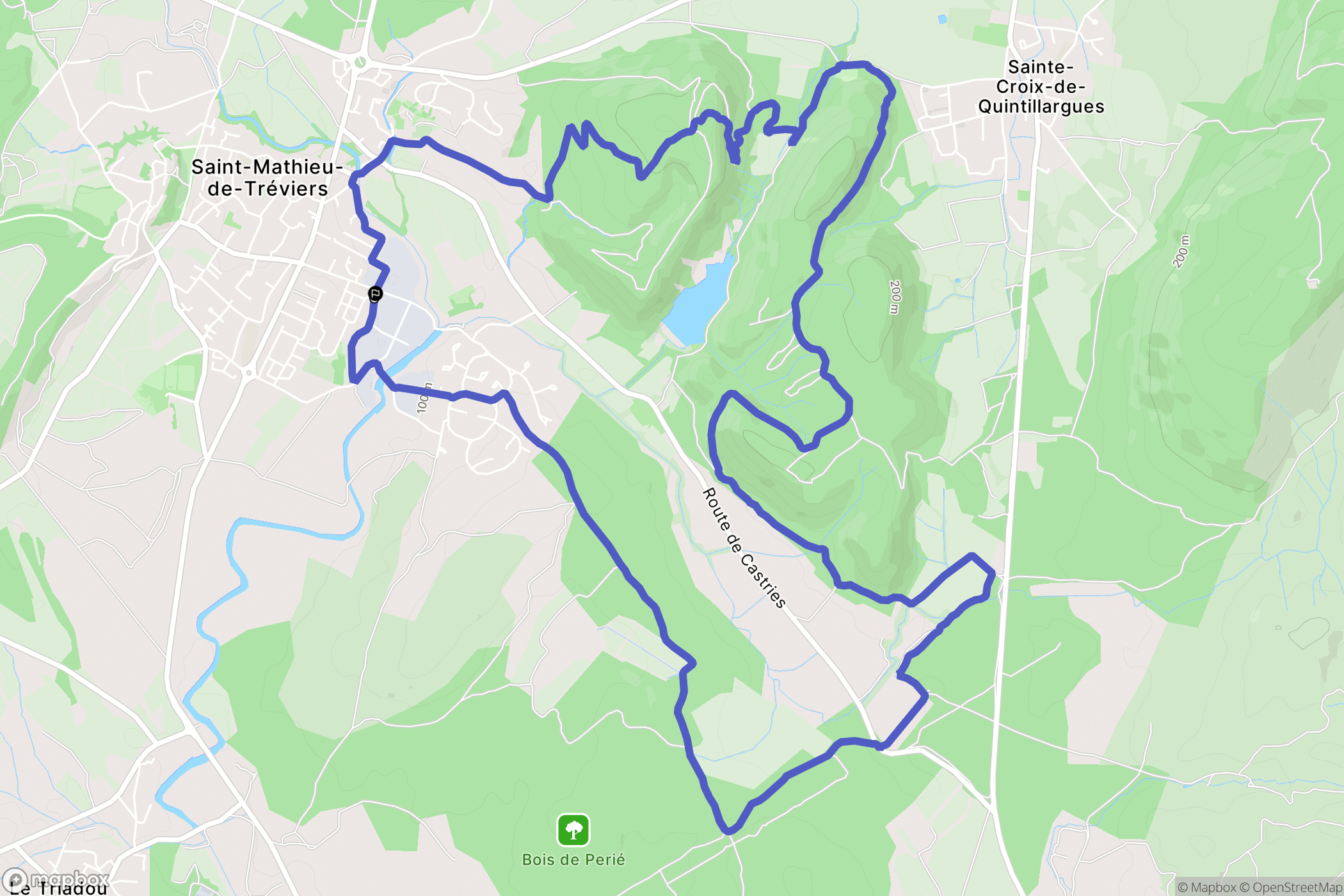 Saint-Mathieu-de-Tréviers : carte du parcours de randonnée - France