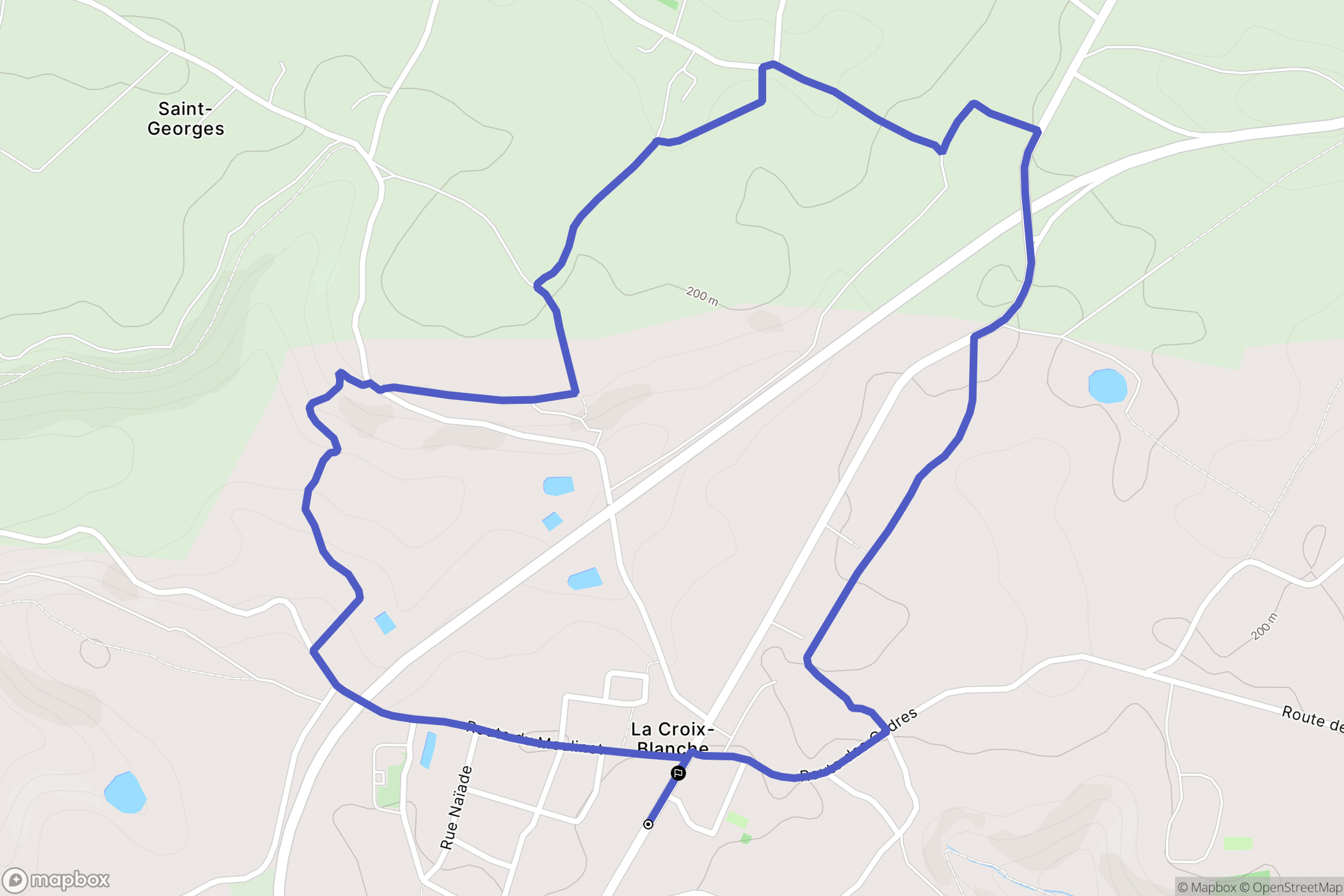 La Croix-Blanche : carte du parcours de randonnée - France