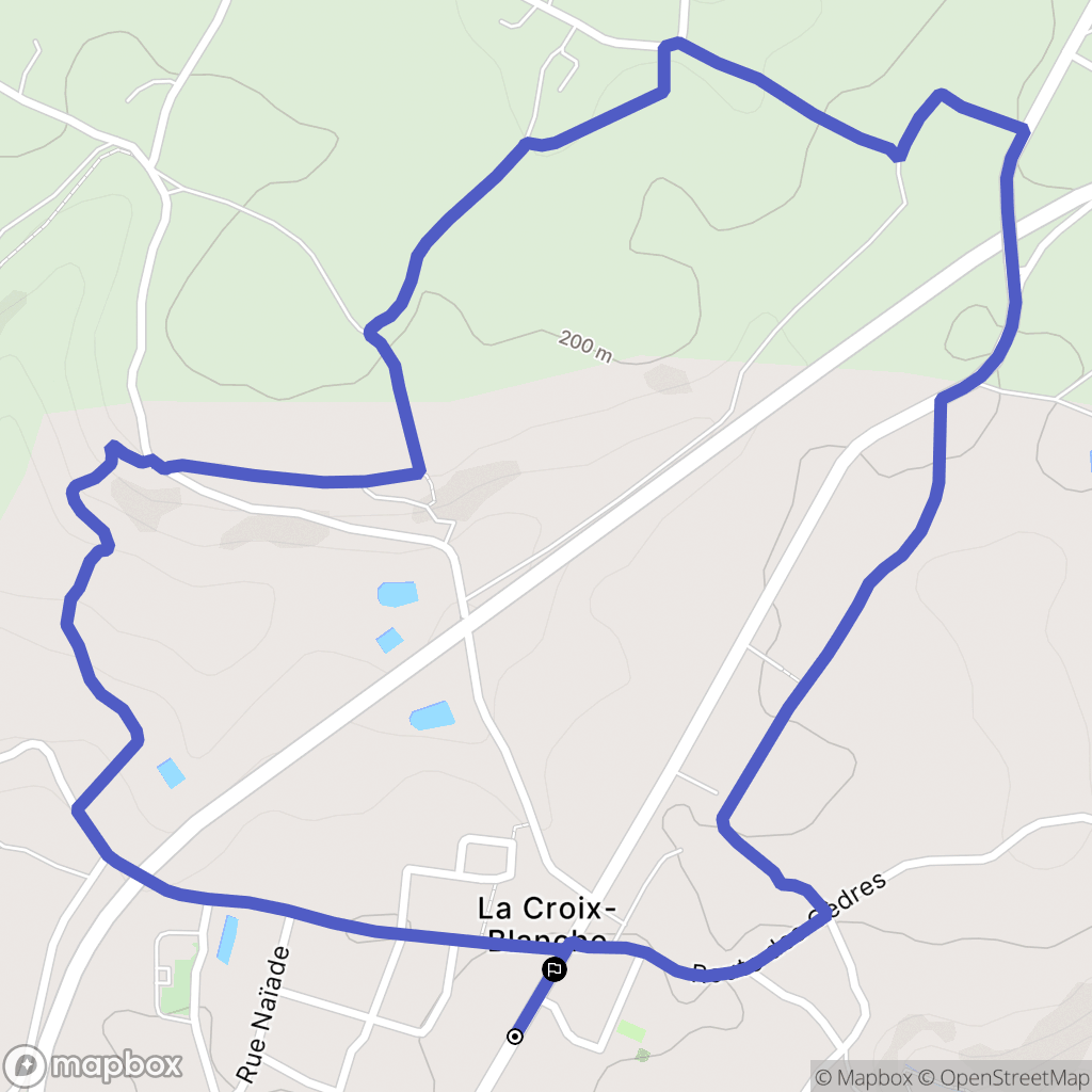 La Croix-Blanche : carte du parcours de randonnée - France