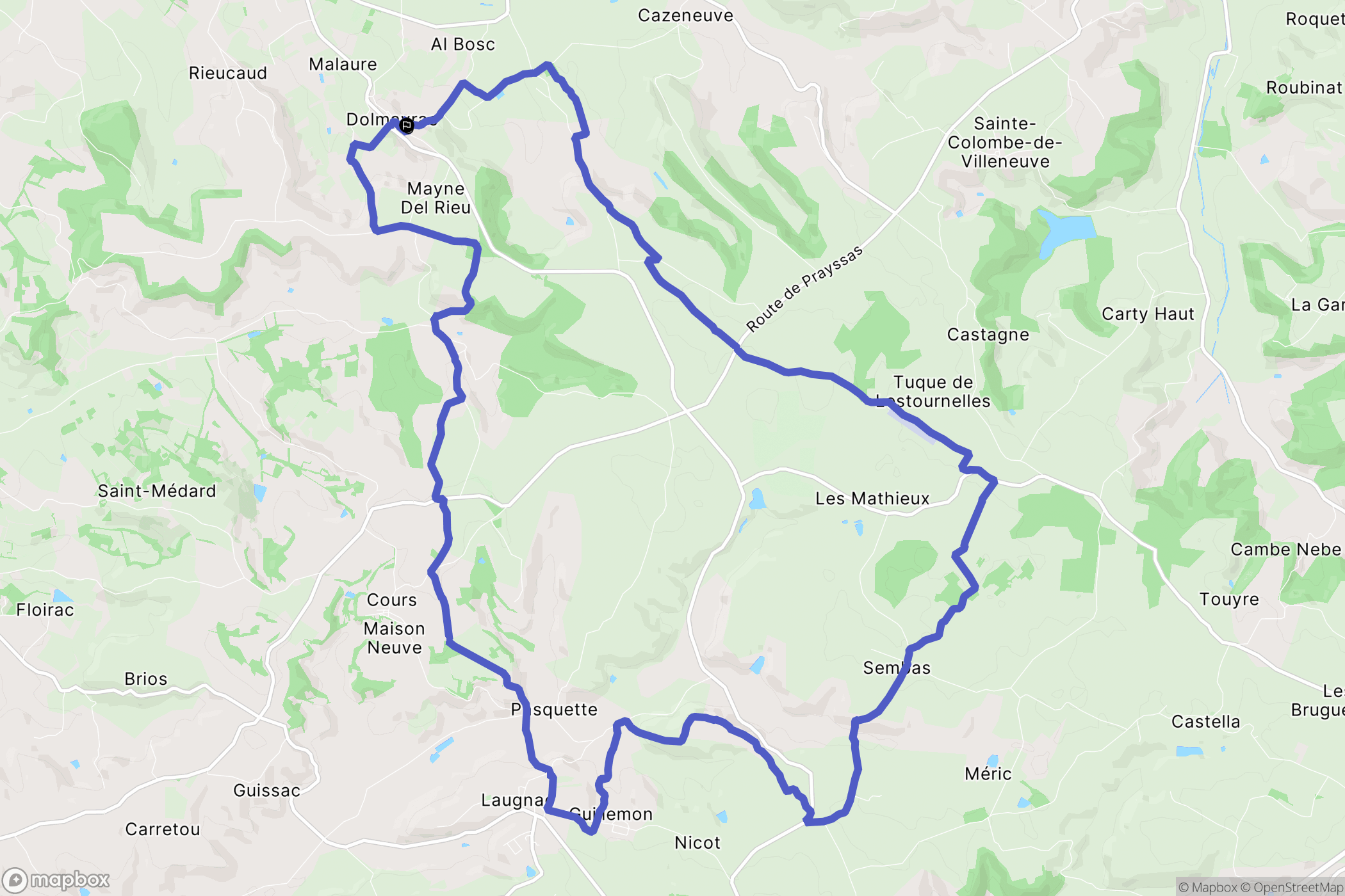 Dolmayrac : carte du parcours de randonnée - France