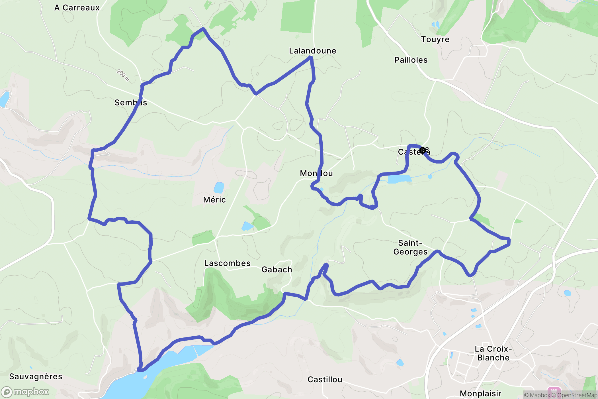 Castella : carte du parcours de randonnée - France