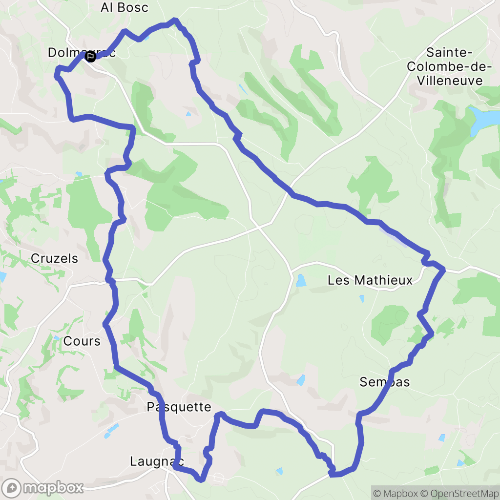 Dolmayrac : carte du parcours de randonnée - France