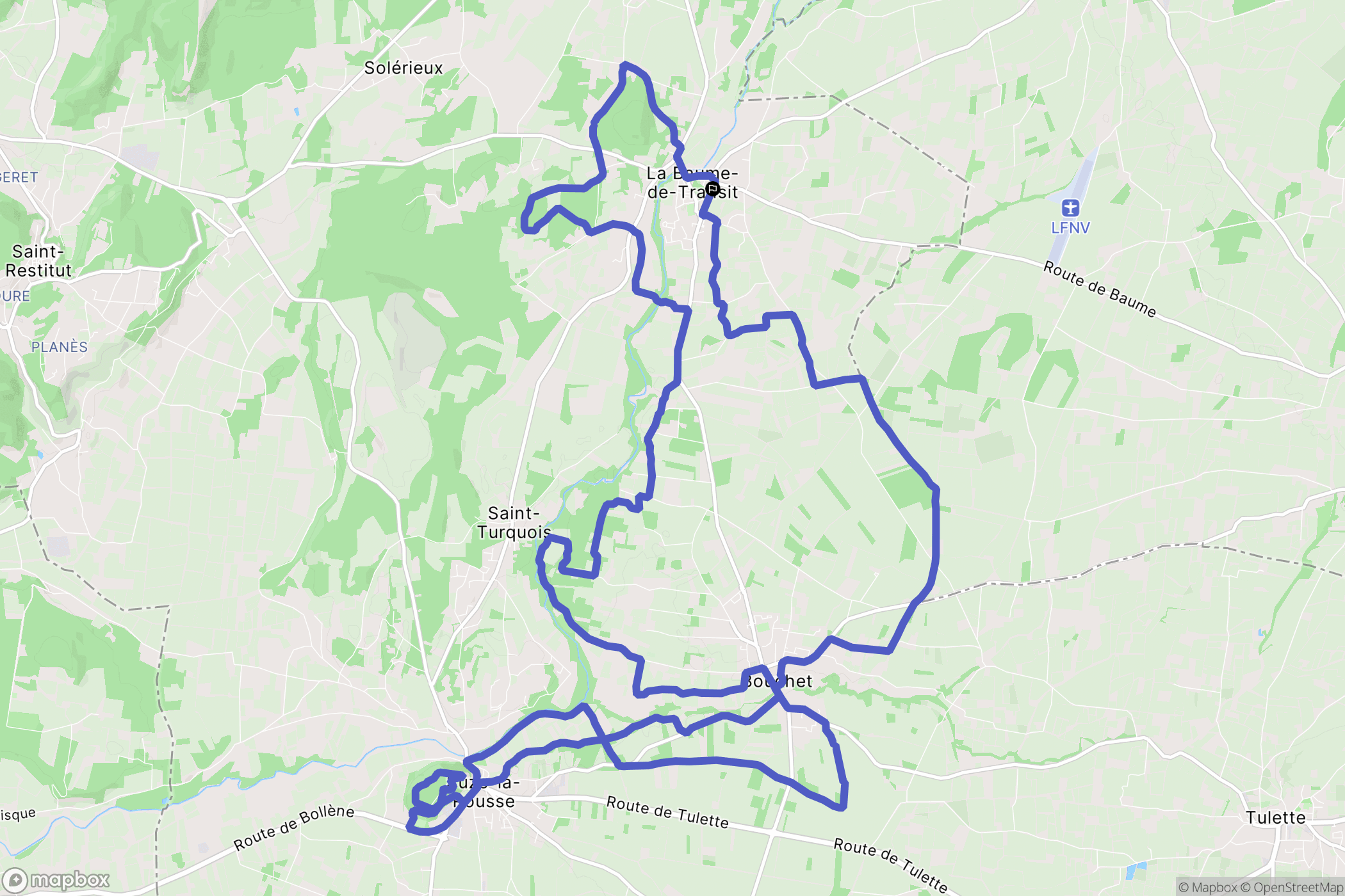 La Baume-de-Transit : carte du parcours de randonnée - France