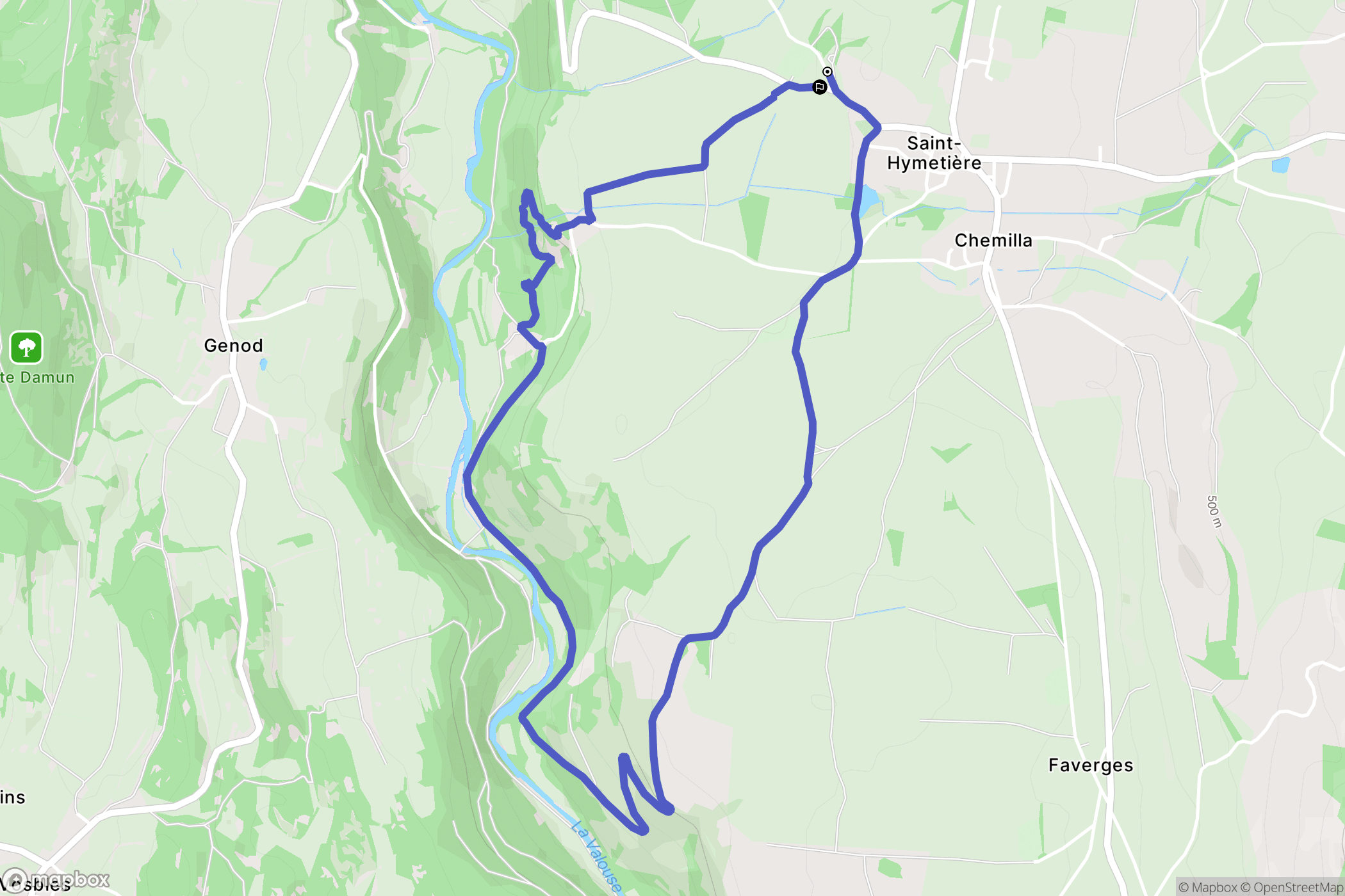 Saint-Hymetière-sur-Valouse : carte du parcours de randonnée - France