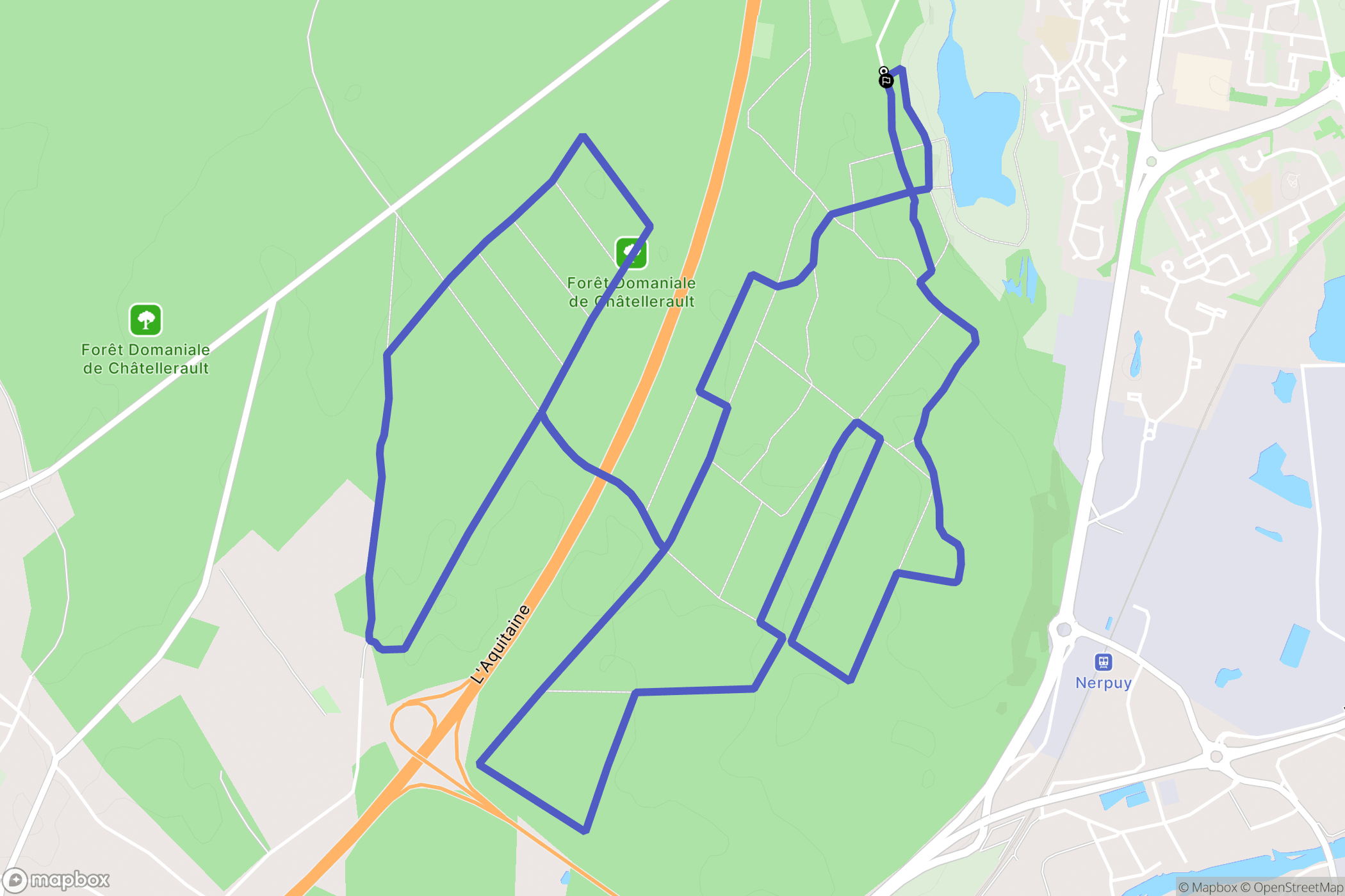 Châtellerault : carte du parcours de randonnée - France