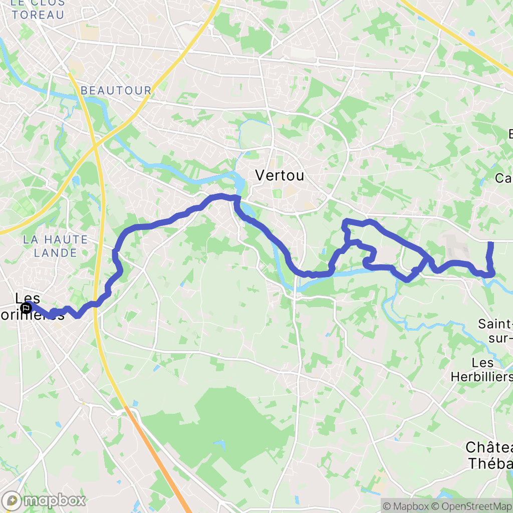 Les Sorinières : carte du parcours de randonnée - France