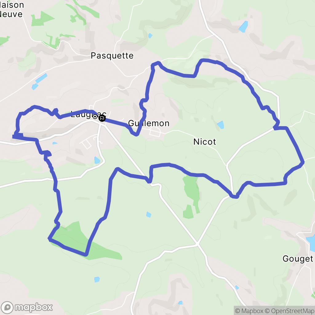 Laugnac : carte du parcours de randonnée - France