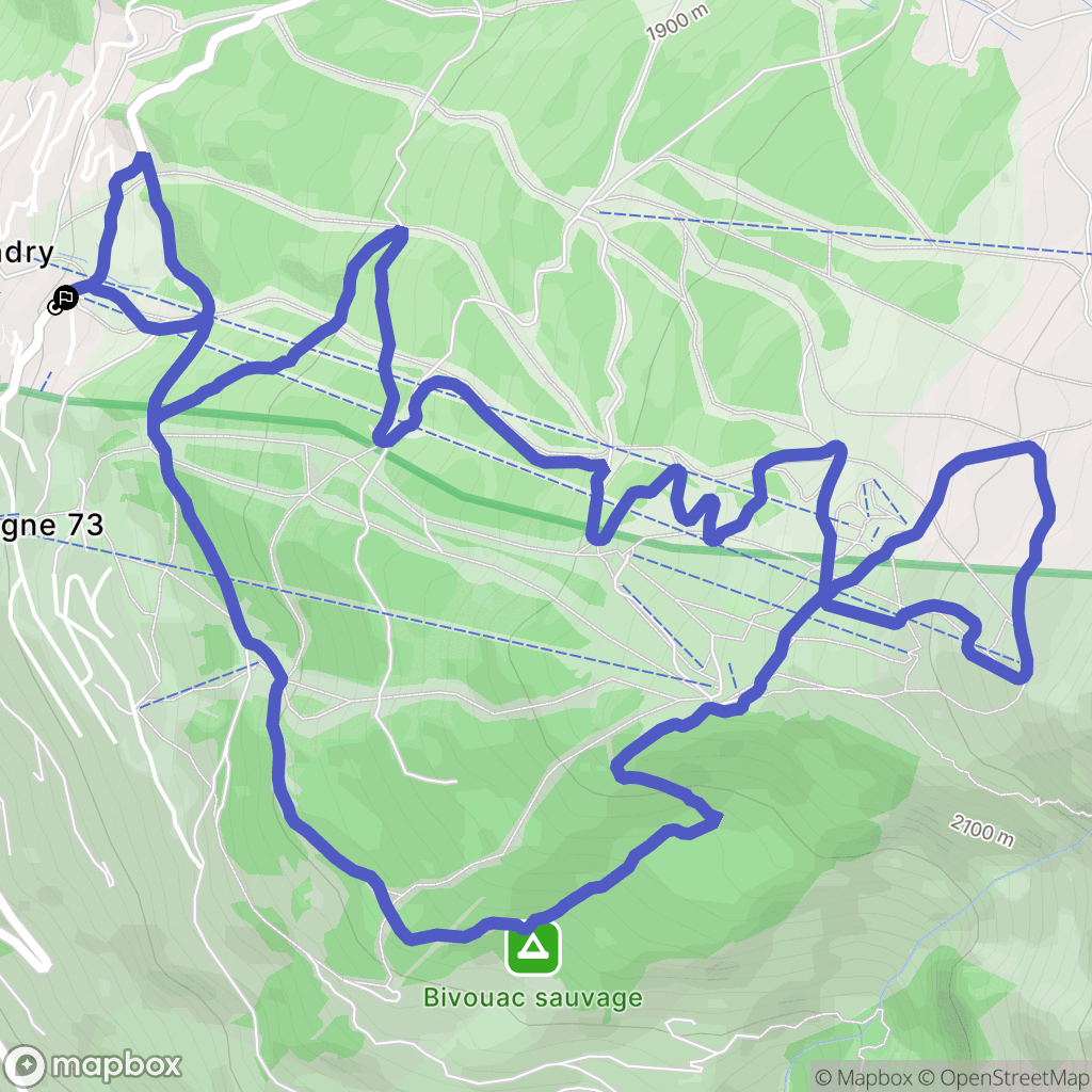 Landry : carte du parcours de randonnée - France