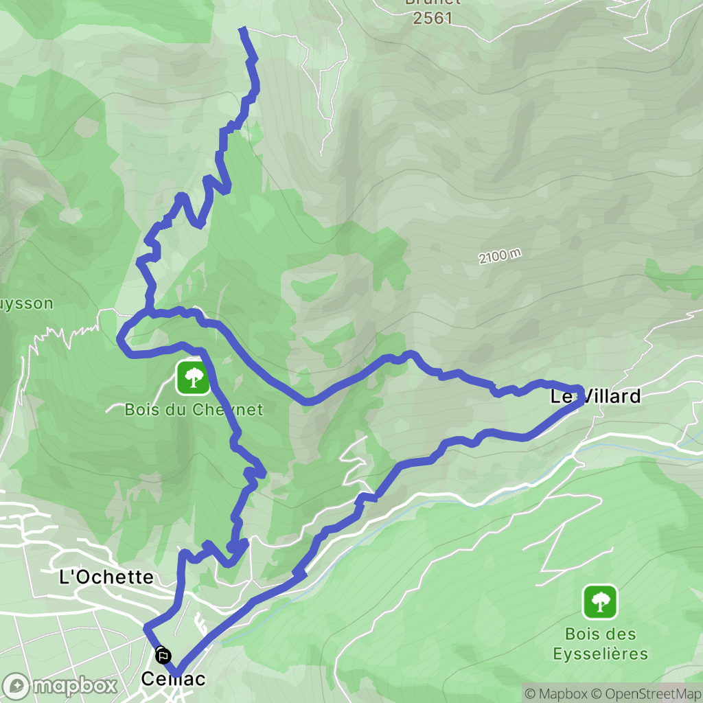 Ceillac : carte du parcours de randonnée - France