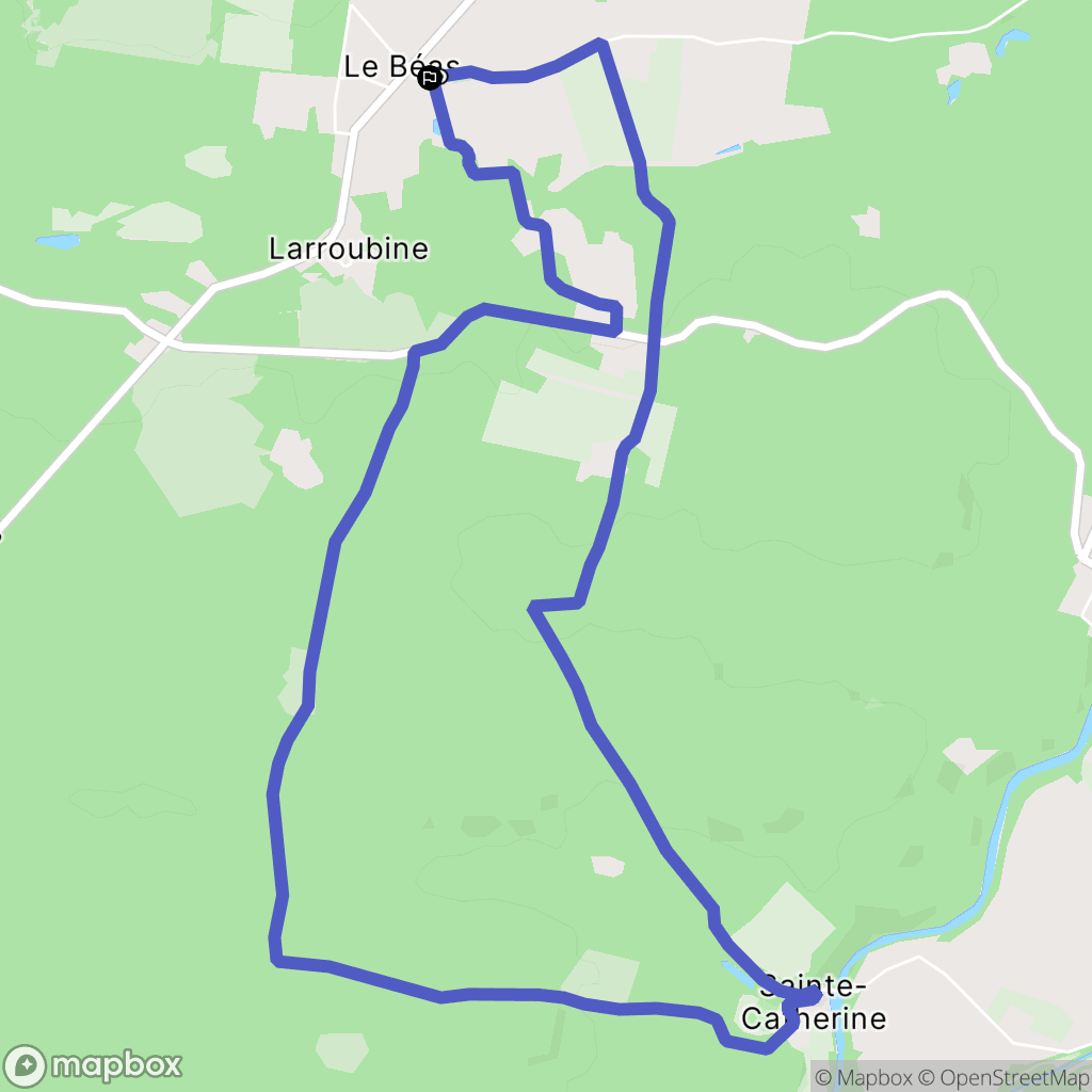 le Béas : carte du parcours de randonnée - France