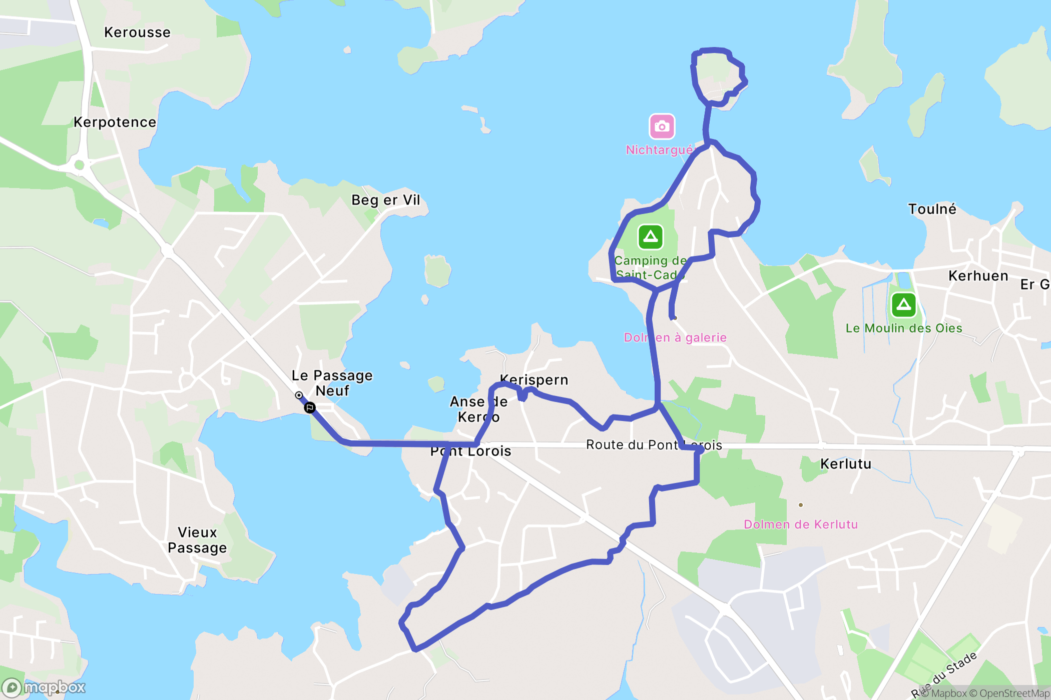 Plouhinec : carte du parcours de randonnée - France