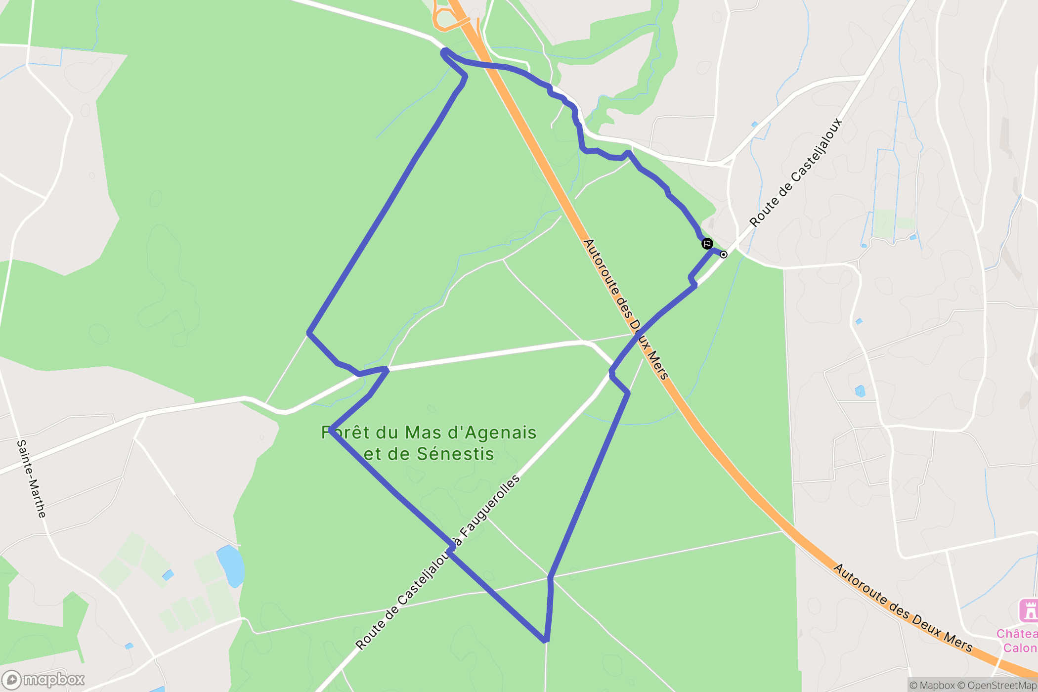 Le Mas-d'Agenais : carte du parcours de randonnée - France