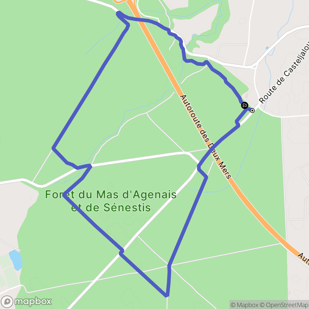 Le Mas-d'Agenais : carte du parcours de randonnée - France