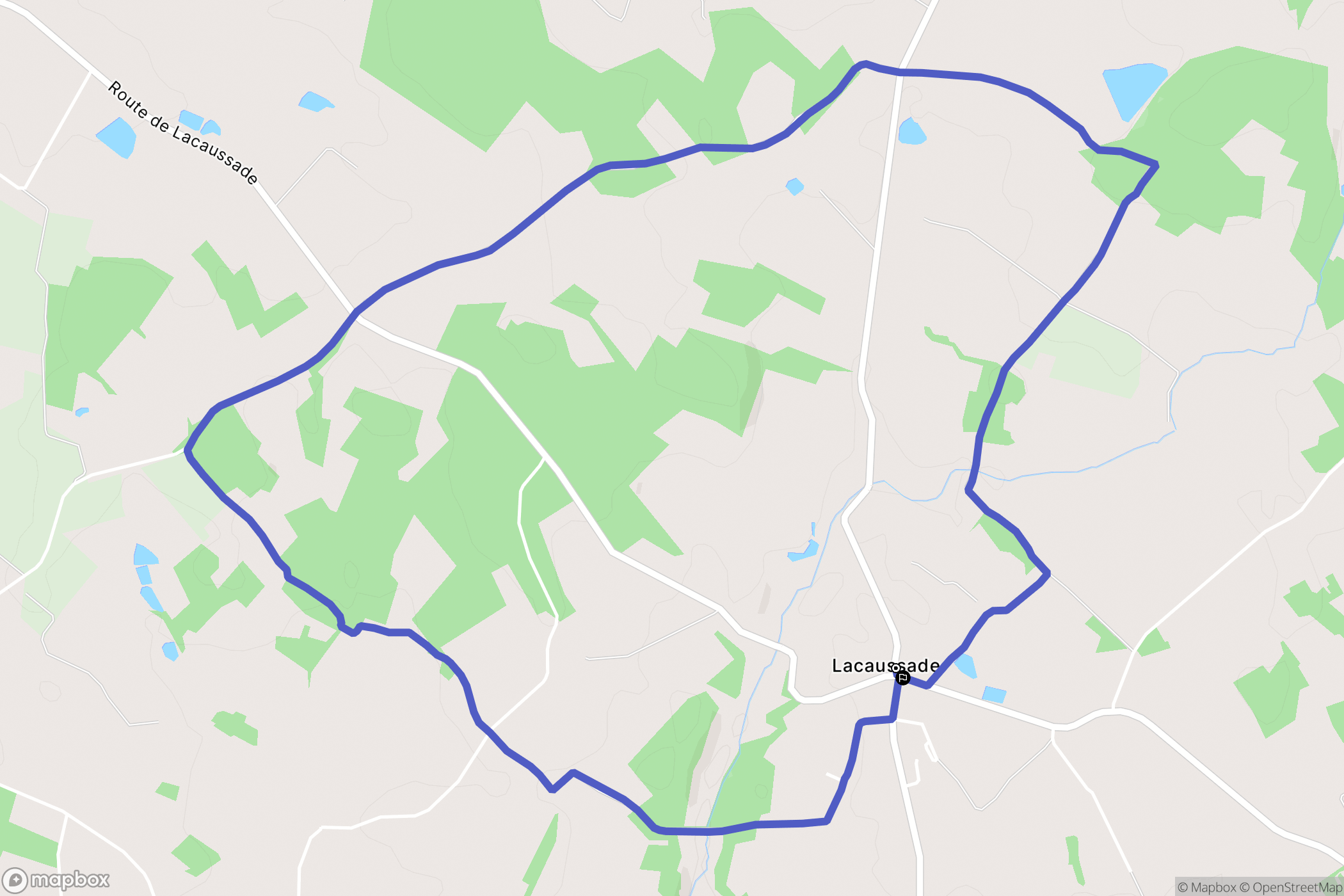 Lacaussade : carte du parcours de randonnée - France