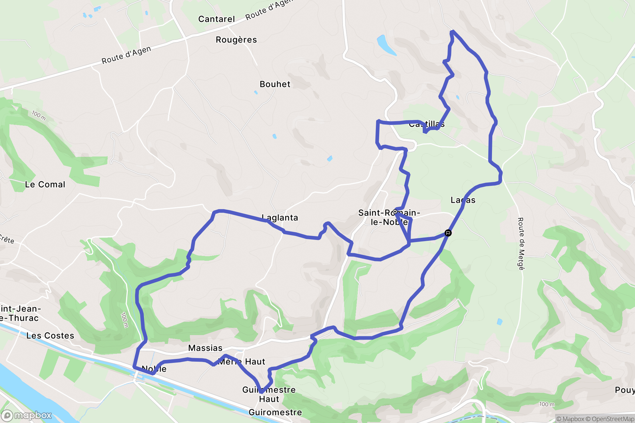 Saint-Romain-le-Noble : carte du parcours de randonnée - France