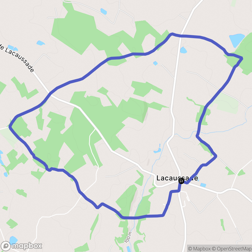 Lacaussade : carte du parcours de randonnée - France