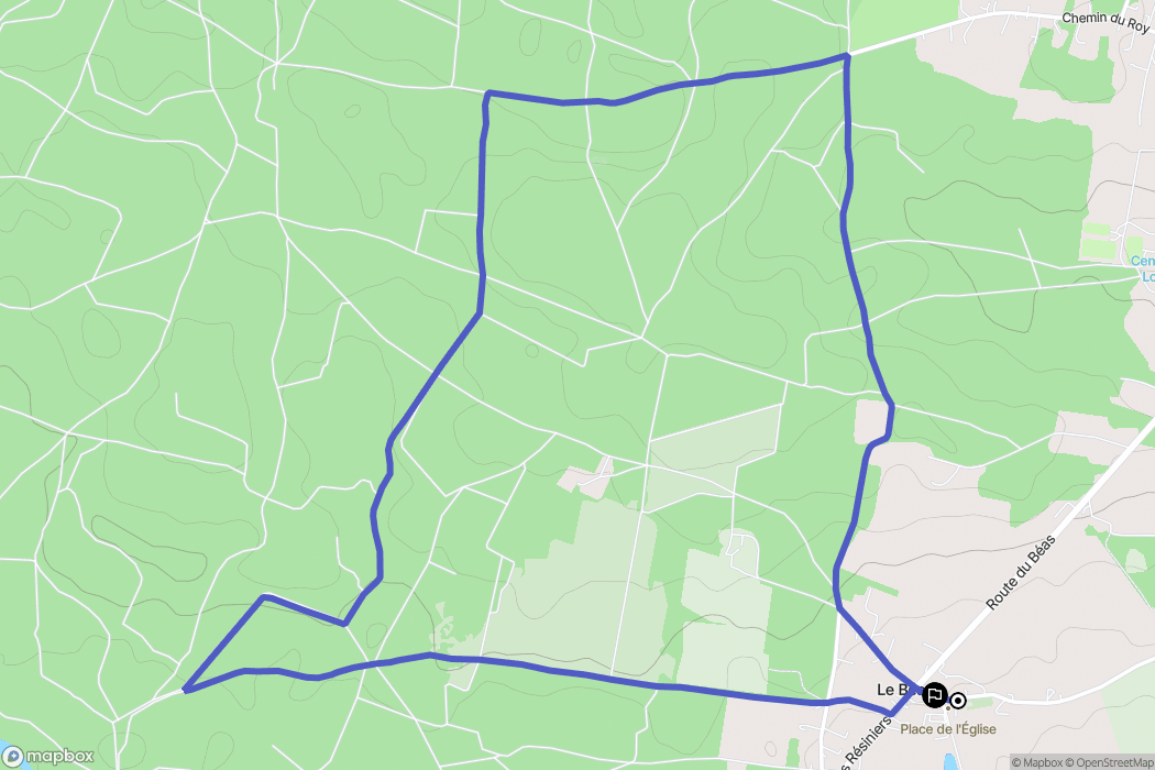 Le Béas : carte du parcours de randonnée - France