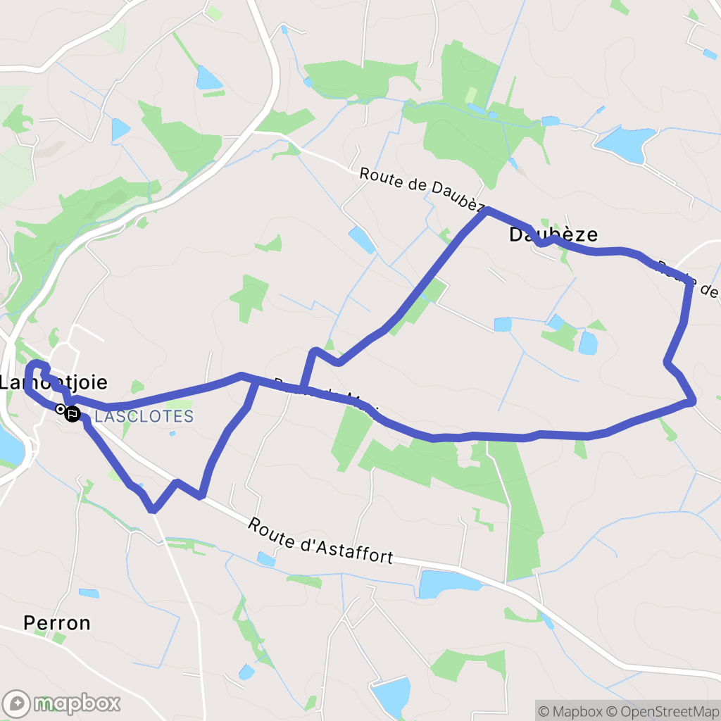 Lamontjoie : carte du parcours de randonnée - France
