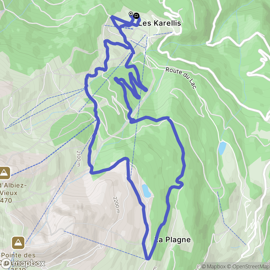 Les Karellis : carte du parcours de randonnée - France