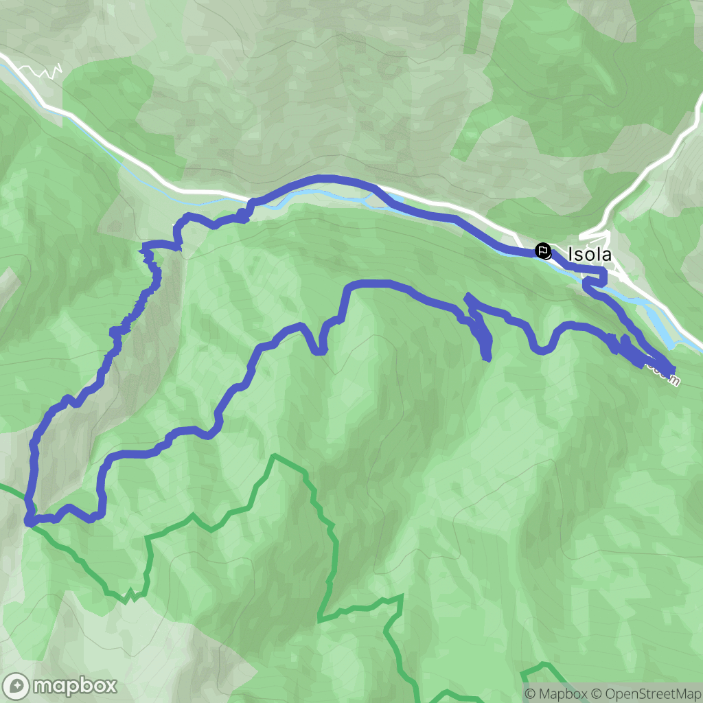 Isola : carte du parcours de randonnée - France
