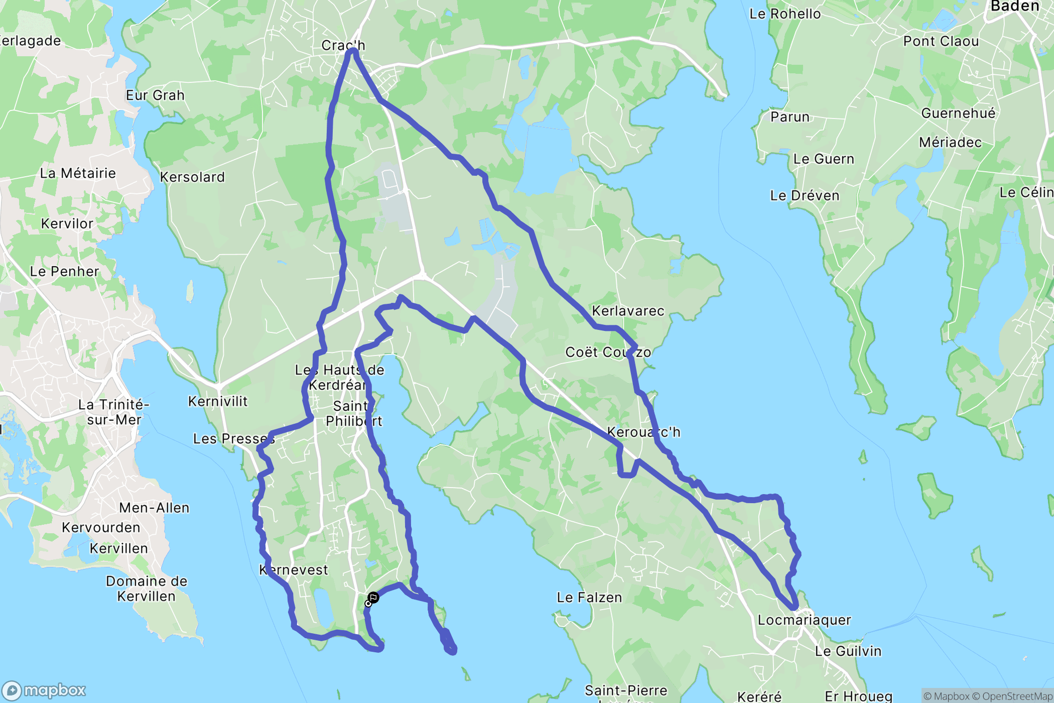 Saint-Philibert : carte du parcours de randonnée - France