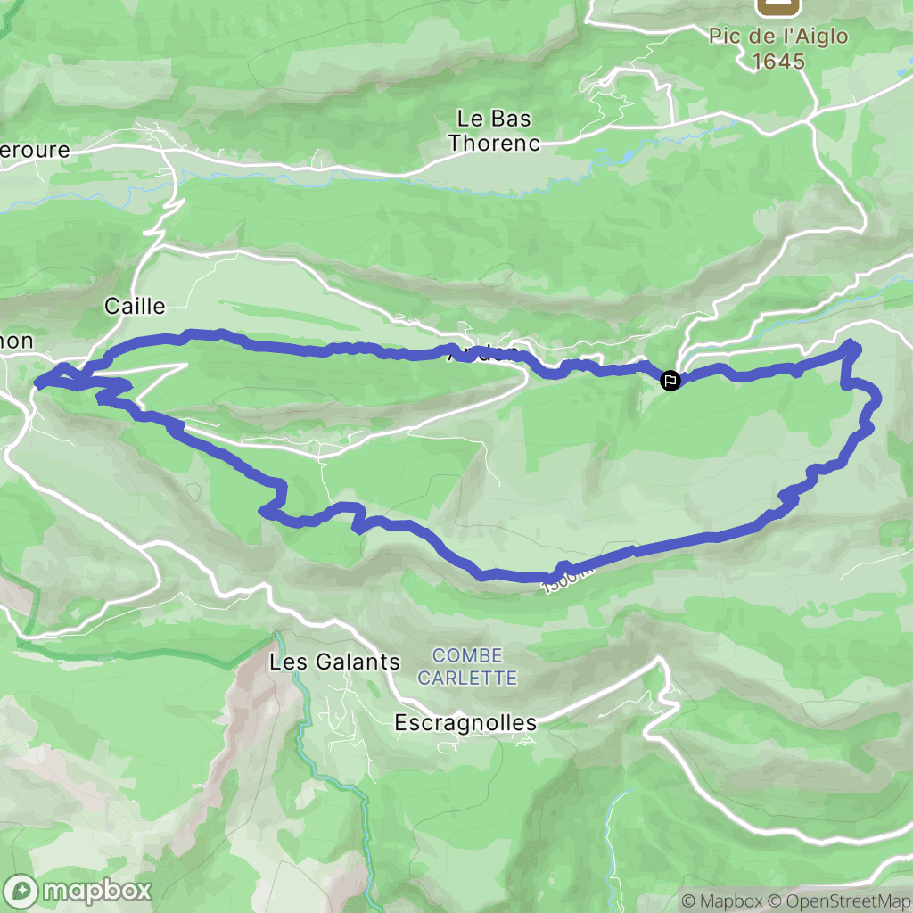Andon : carte du parcours de randonnée - France