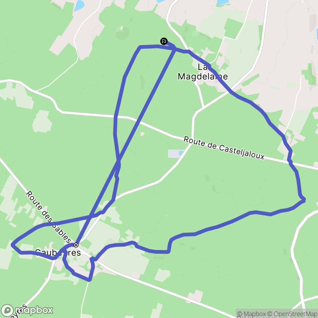 Caubeyres : carte du parcours de randonnée - France