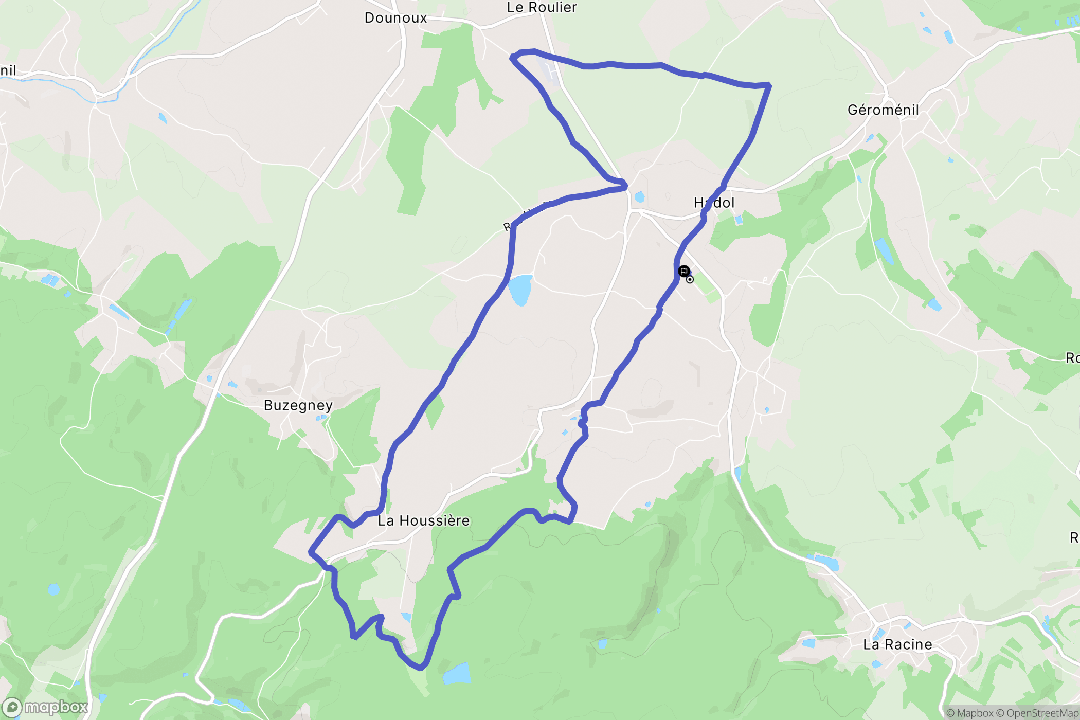 Hadol : carte du parcours de randonnée - France