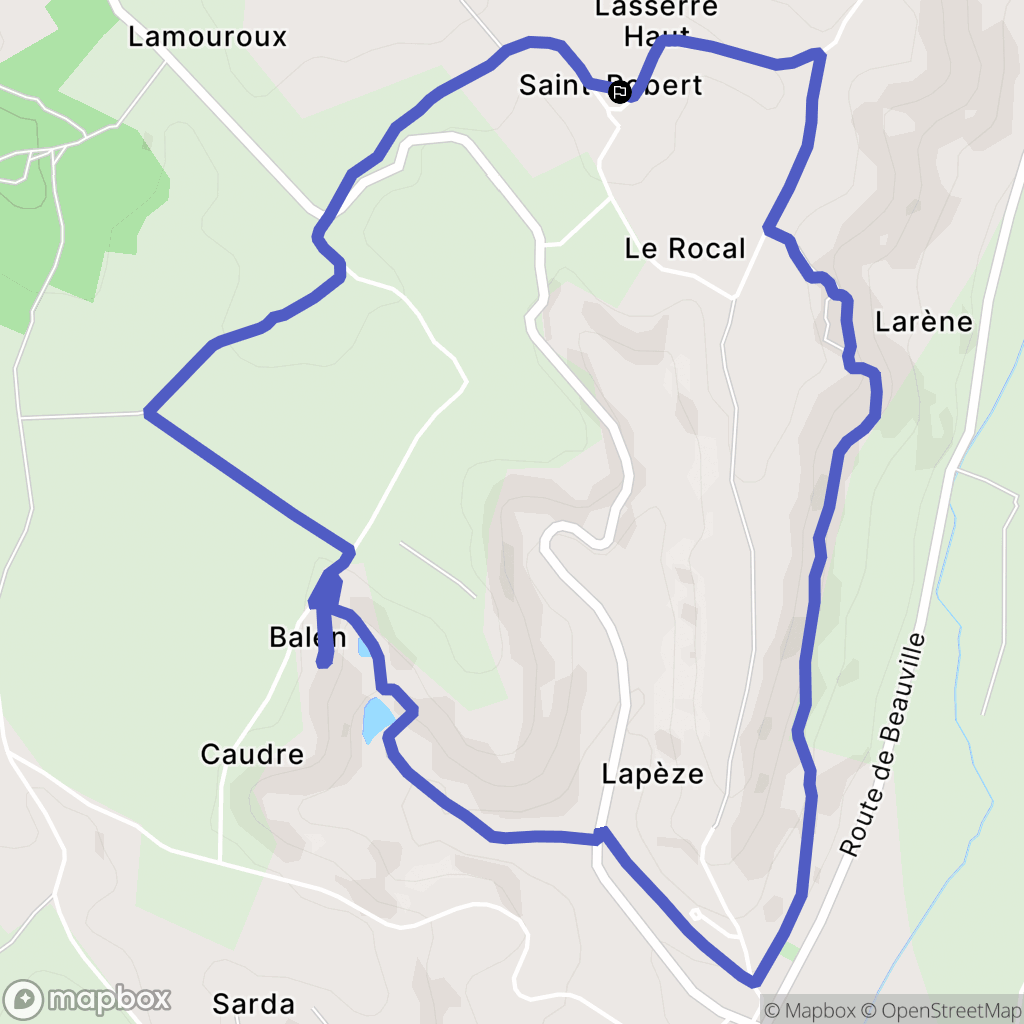 Saint-Robert : carte du parcours de randonnée - France