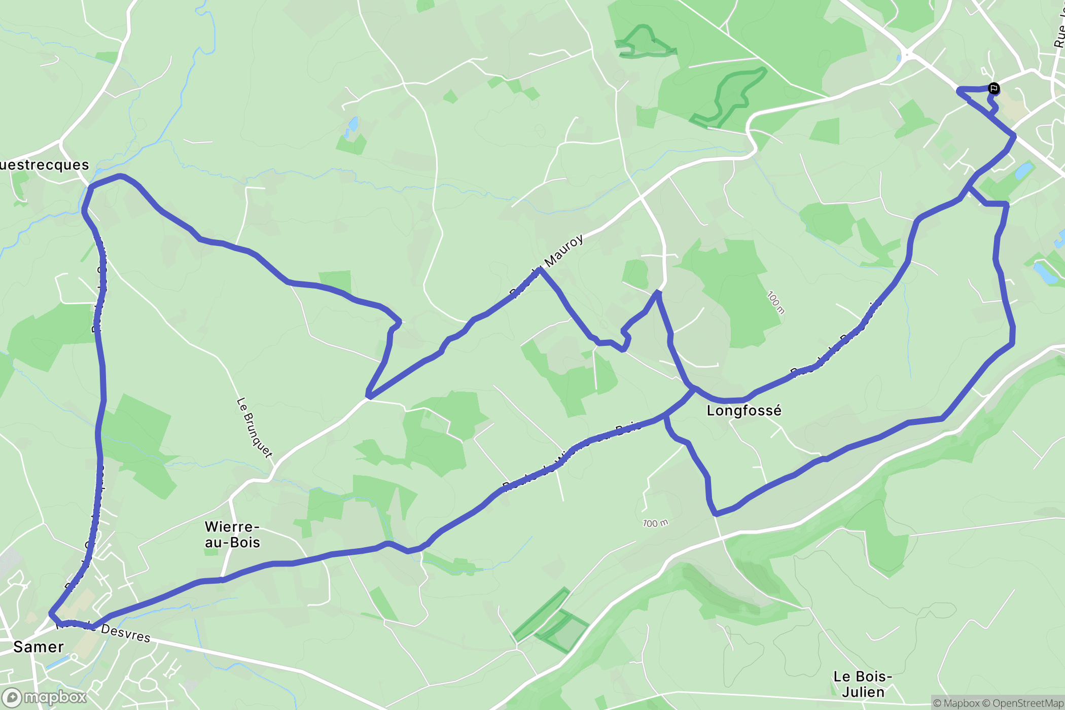 Desvres : carte du parcours de randonnée - France