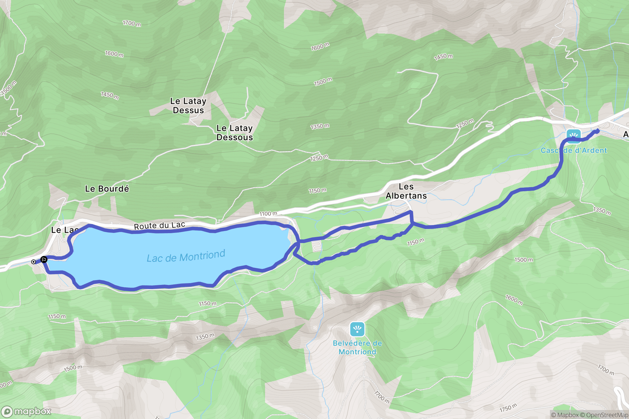 Montriond : carte du parcours de randonnée - France