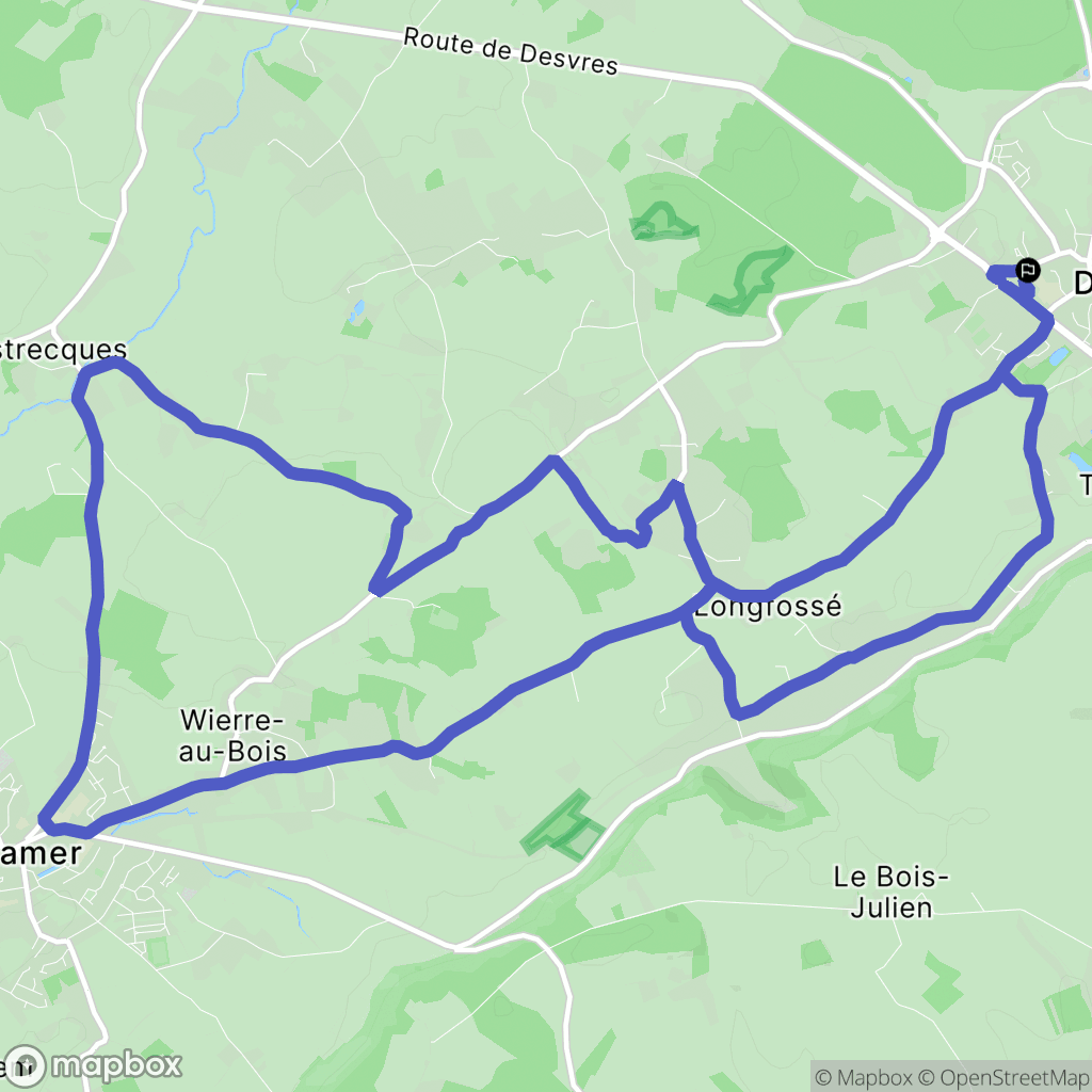 Desvres : carte du parcours de randonnée - France