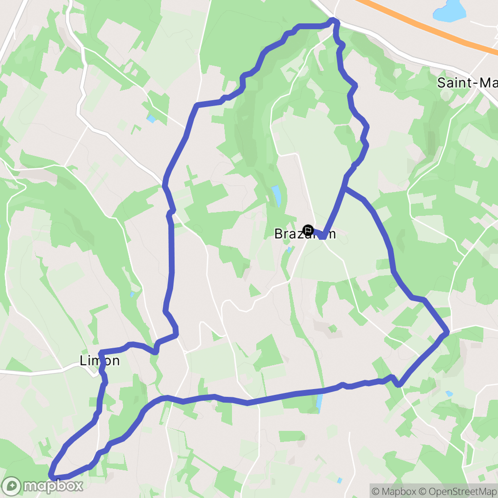Bruch : carte du parcours de randonnée - France