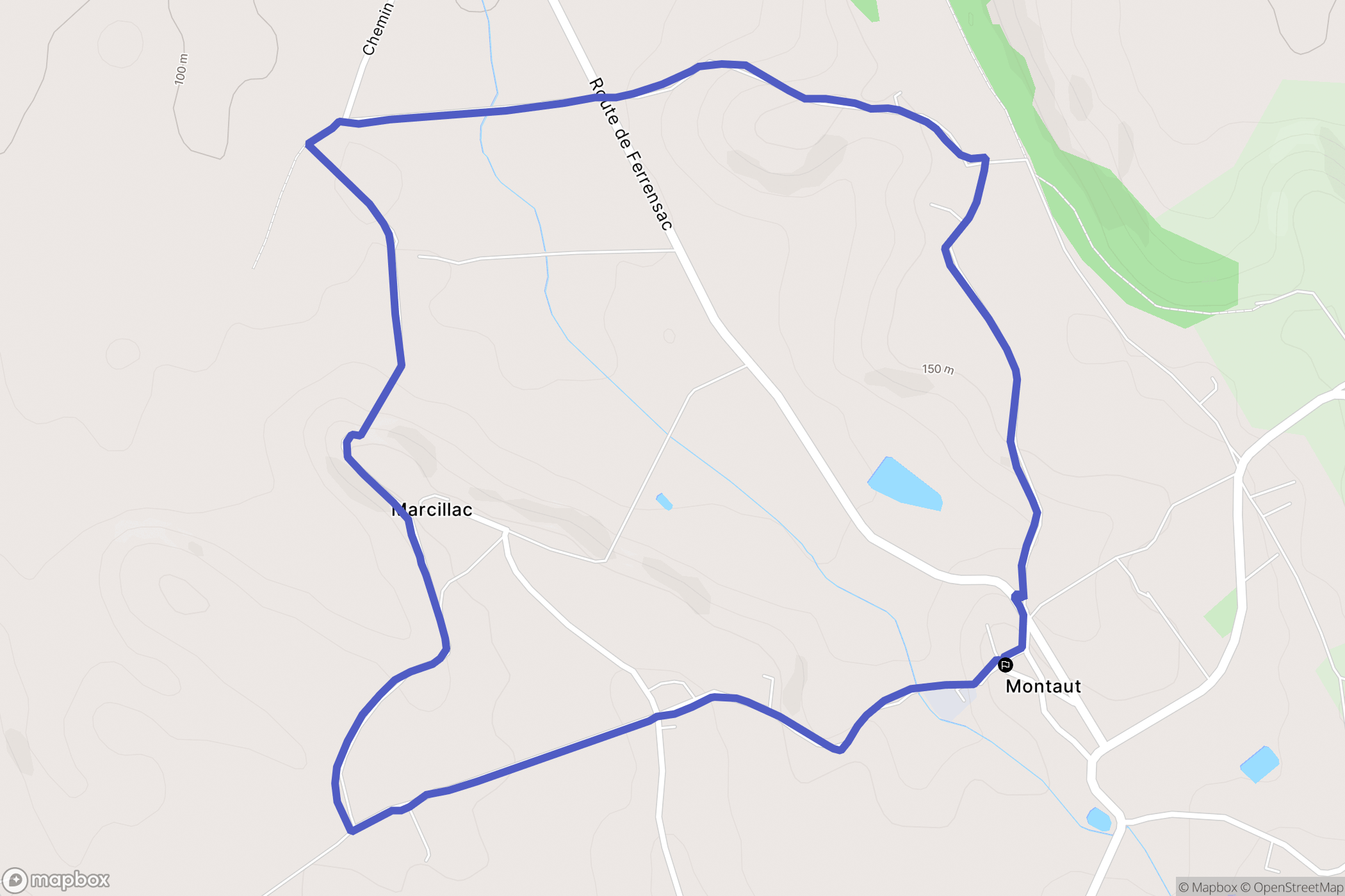 Montaut : carte du parcours de randonnée - France