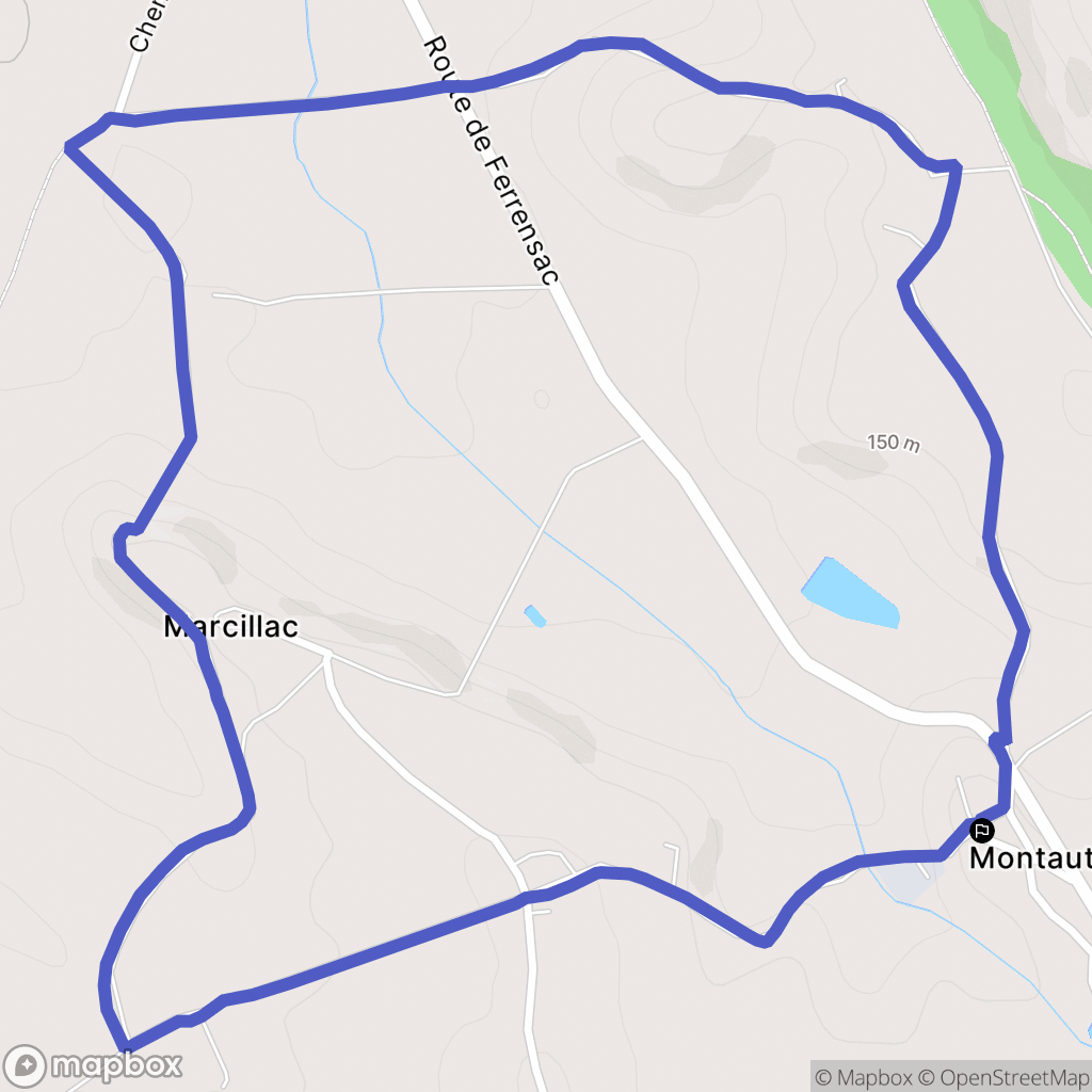 Montaut : carte du parcours de randonnée - France