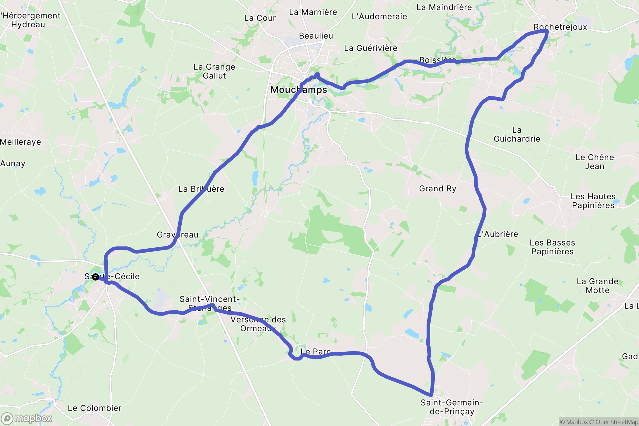Sainte-Cécile : carte du parcours de randonnée - France