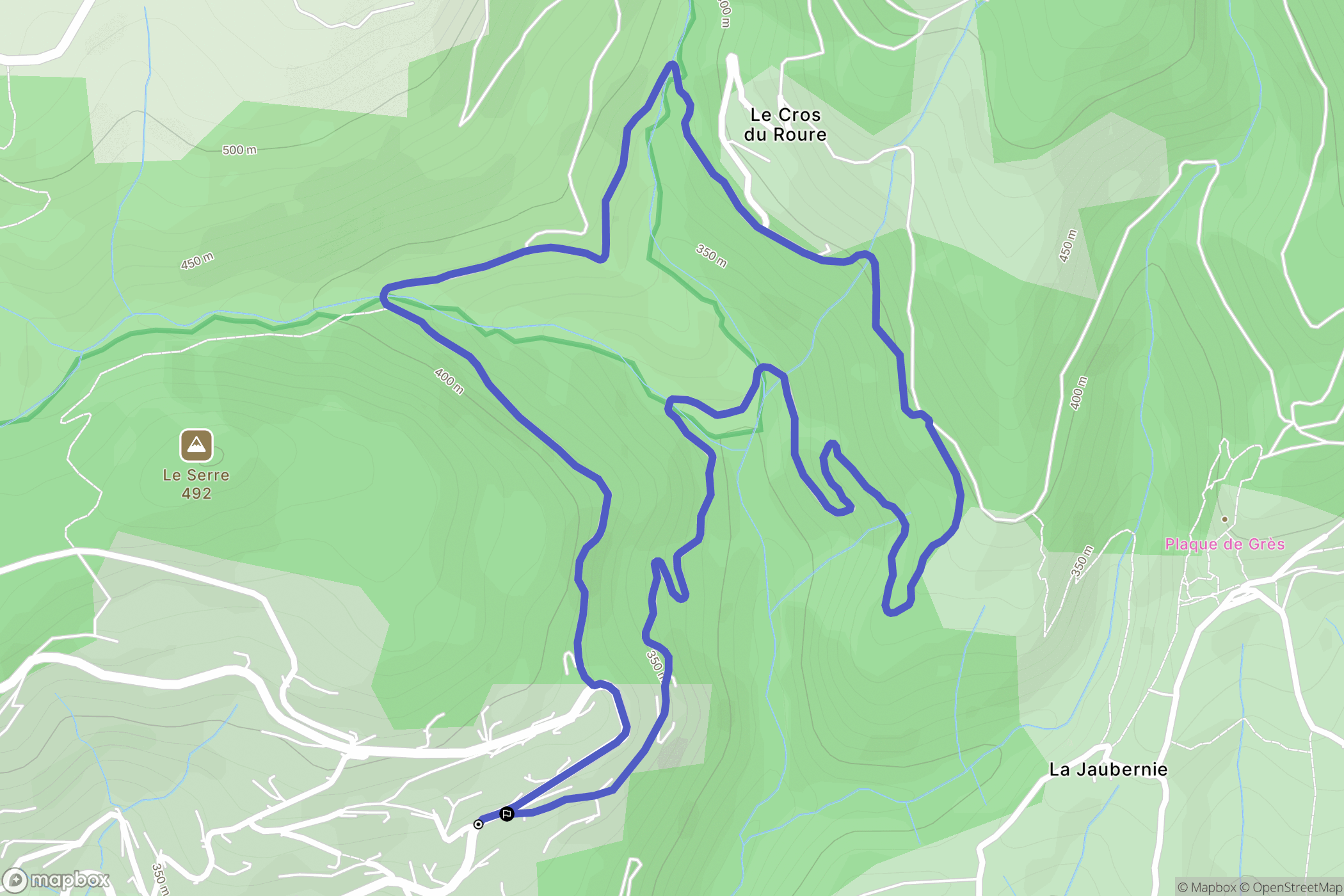 Privas : carte du parcours de randonnée - France