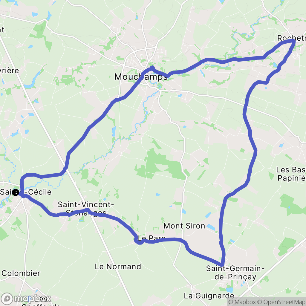 Sainte-Cécile : carte du parcours de randonnée - France