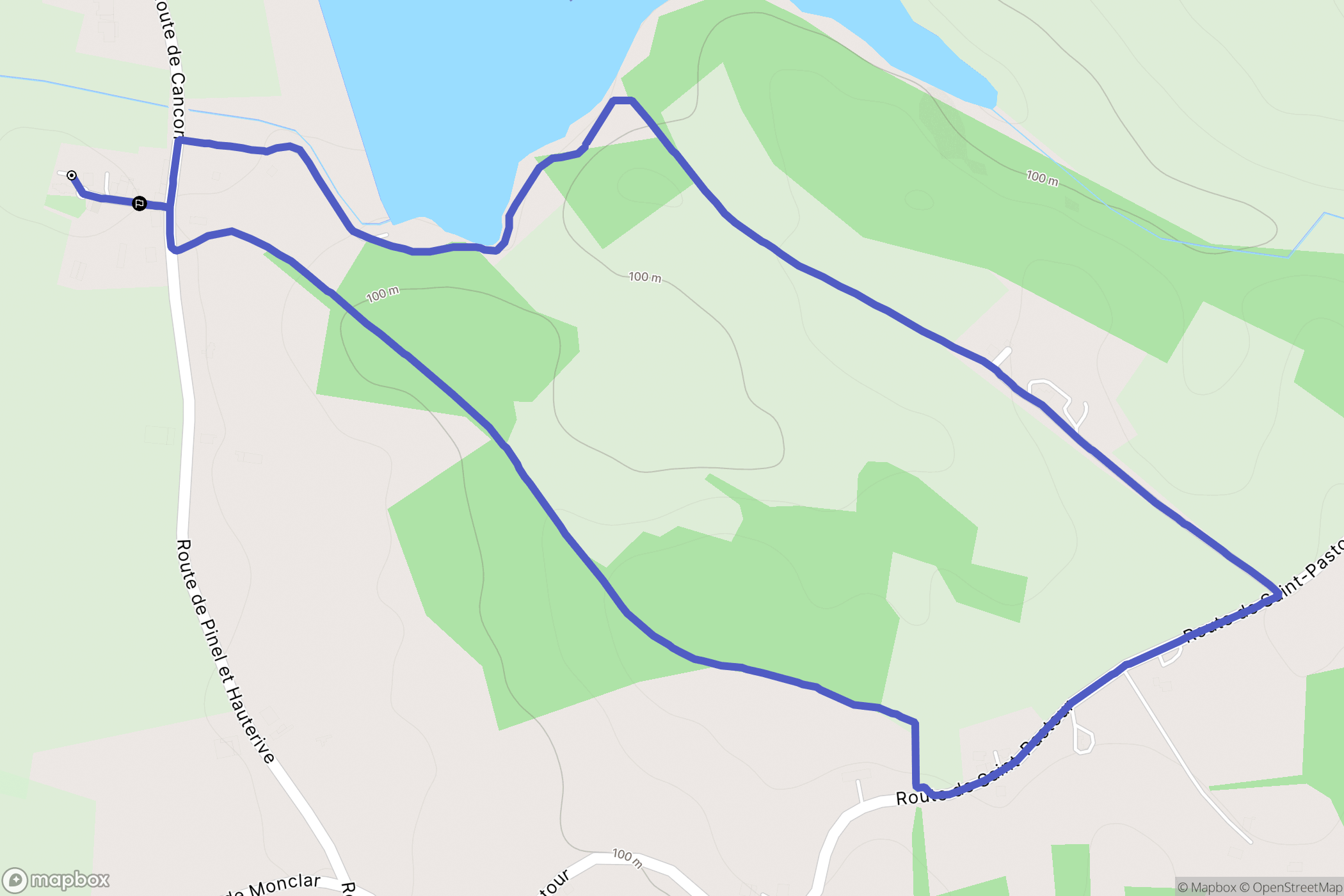 Saint-Pierre-de-Caubel : carte du parcours de randonnée - France