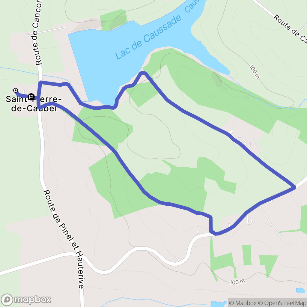 Saint-Pierre-de-Caubel : carte du parcours de randonnée - France