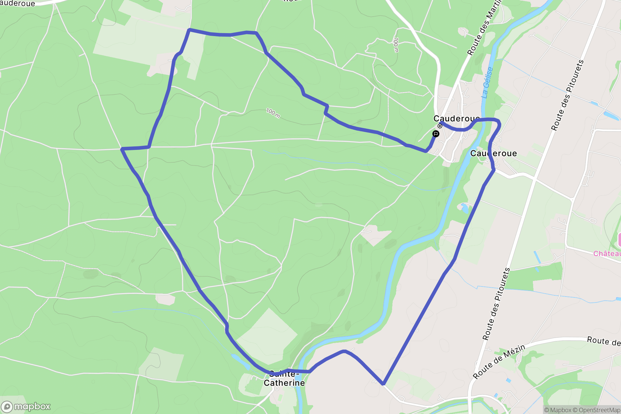 Nérac : carte du parcours de randonnée - France